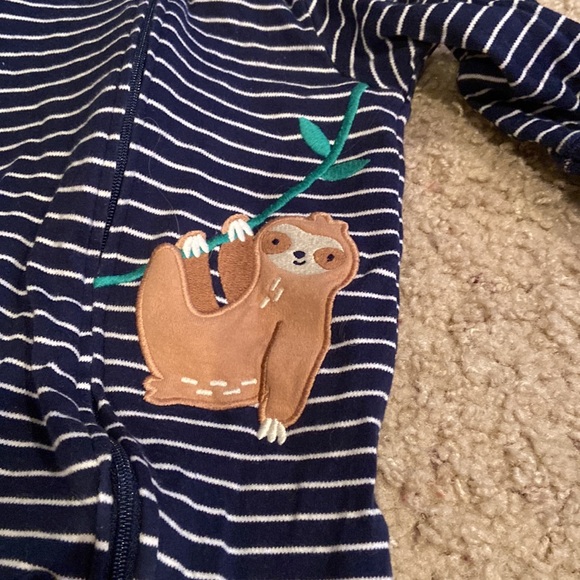 Carter’s 6 month striped sloth pajamas - Picture 2 of 4